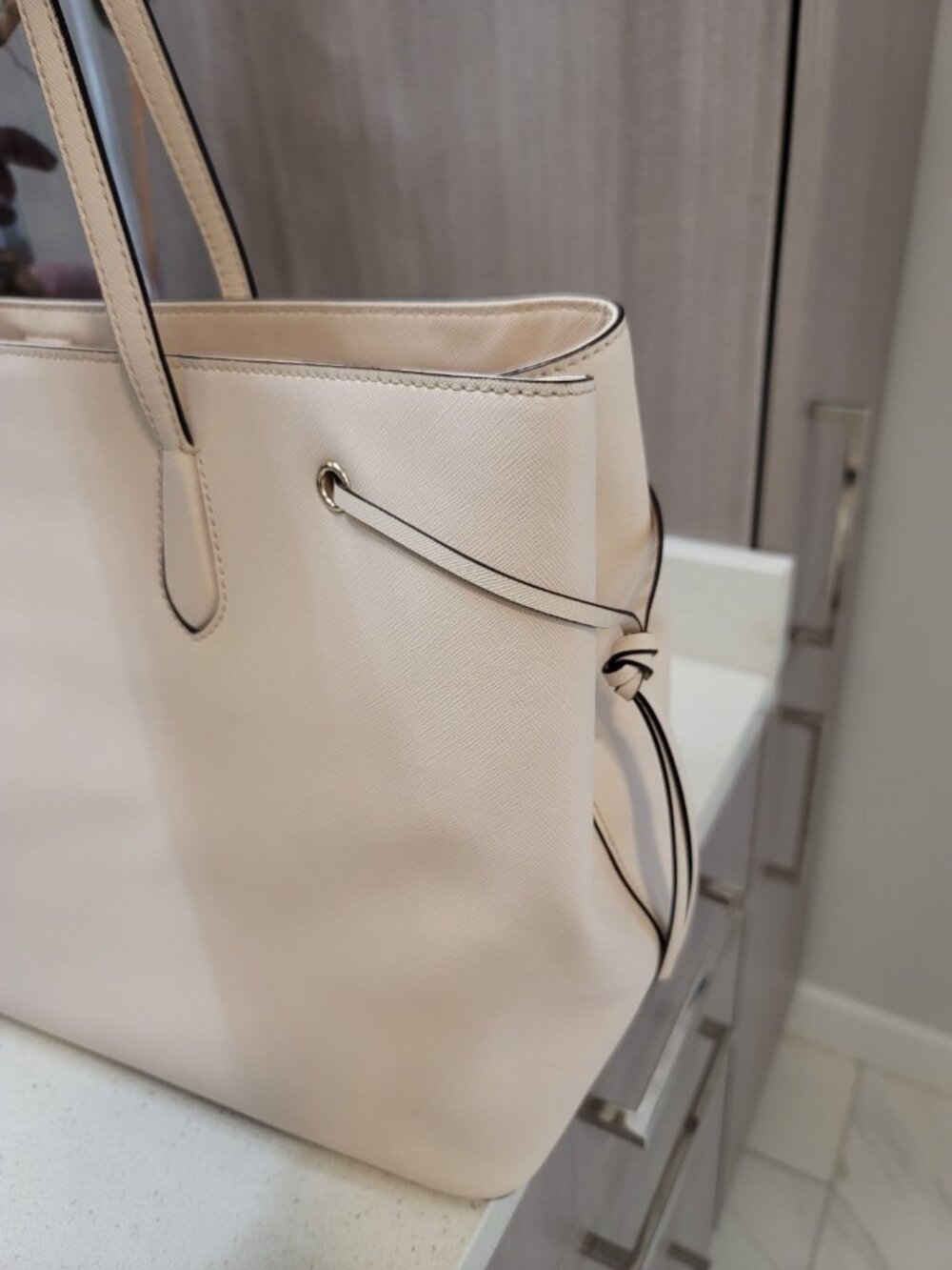 Kate Spade Ari Laurel Way Pink Saffiano Leather LG Tote EUC, $379 White - Picture 4 of 12